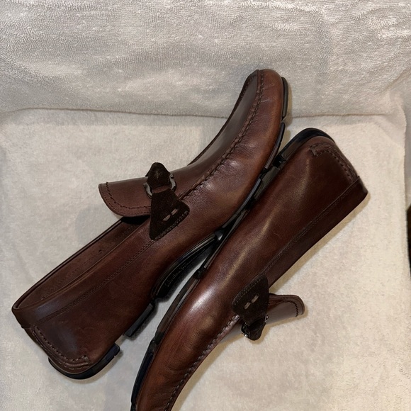 Salvatore Ferragamo GRAND PRIX Leather Bit Driver. Men’s Size 10EE Hickory Cafe - Picture 4 of 6